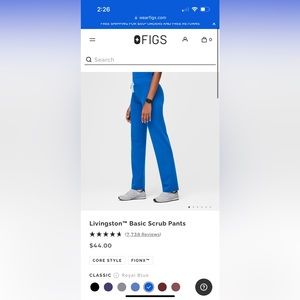 Livingston scrub pant xxs bright blue